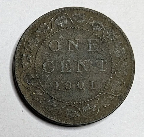1901 Canada  One Cent Queen Victoria Large Cent Cover