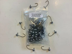 100pcs unpainted 1/16 oz Round head jig with no collar and #2 bronze sickle hook - Picture 1 of 1