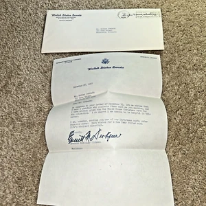 1967 SENATORE EVERETT DIRKSEN, Illinois LETTERA FIRMATA con busta - Foto 1 di 6