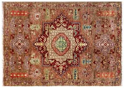 Afghan Ziegler Mamluk Carpet 60X90 Hand-Knotted Brown Medallion Orient C - Image 1 of 4