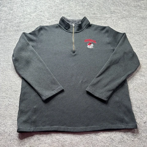 Georgia Bulldogs 1/4 Zip Sweatshirt Men XL Gray Champion Elite Polyester Cover