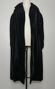Vintage 60er schwarz Samt Swing Mantel Ballonärmel Satin gefüttert Oper Abend Jacke - Bild 1 von 10