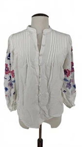 Fabienne Chapot Cecilia Linen Floral Embroidered Blouse Size 34 - Picture 1 of 7