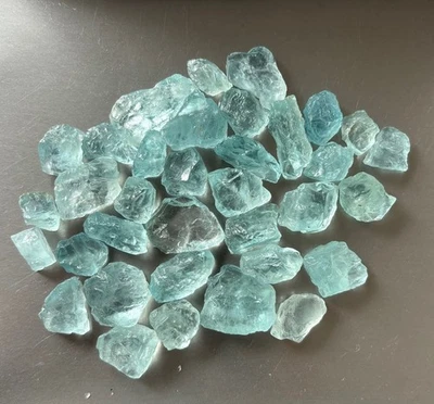 Bonito Lote 286 cts Color Azul Natural Aguamarina Áspero Foto 1 de 4