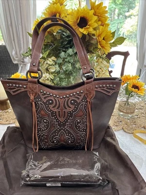 Montana West с заклепками кисточки скрытый переноски сумка с новый подходящий бумажник - Изображение 1 из 4