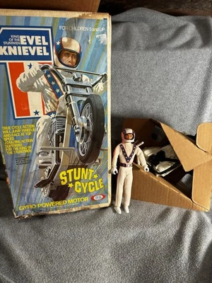 Vintage Evel Knievel Stunt Cycle Action Figure Ideal Playset Toy 34076 Box 1979 - Image 1 of 4