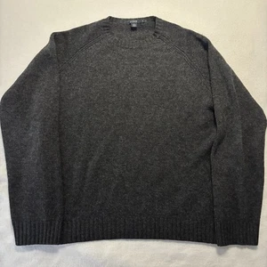 J. Suéter Crew Para Hombre XL Gris Oscuro Carbón Cuello Redondo 100% Lana de Cordero Tejido - Imagen 1 de 5
