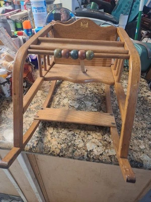 Delphos Bending Co Child's  Rocker Oak 1950s - Image 1 of 4