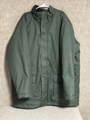 LL Bean Jacket Mens 2XL Tall  Green Core-Tex Wool Lined Plaid Parka Puffer - Image 1 of 4