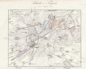 c1840 Schlacht bei Liegnitz 15. August 1760 Siebenjähriger Krieg Stahlstich-Plan - Bild 1 von 1