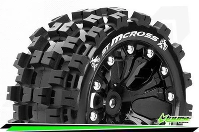 Louise ST-MCROSS 1-10 Stadium Truck Reifen Fertig Verklebt Soft 2.8" Felgen Schw - Bild 1 von 2