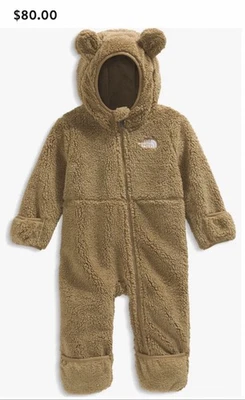 North Face Long Sleeve One Piece Campshire Coverall Baby Size 6-12 Months Brown - Image 1 of 4