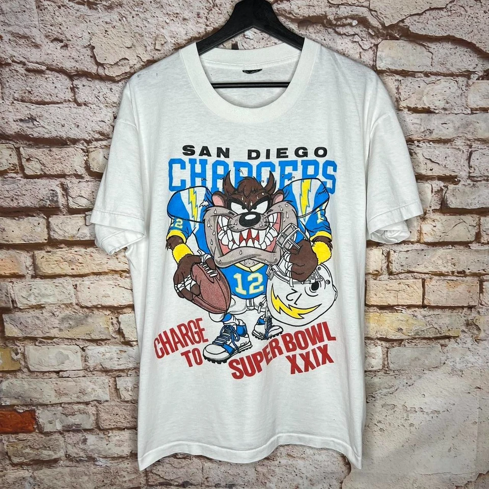 Camiseta De Colección Looney Tunes Taz San Diego Chargers Fútbol Super Bowl VK06676 Foto 1 de 1