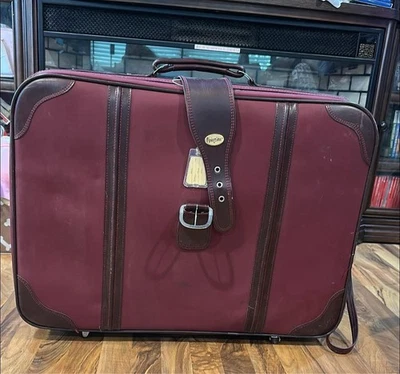 Vintage Flying Time  4 Piece Nesting Luggage Set Maroon With Locks And Keys. - Image 1 of 4