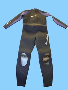 NeoSport Mens Full Wetsuit 3mm Neoprene Size L Black & Blue With Back Zipper - Picture 1 of 8