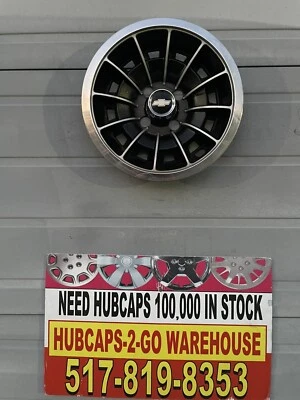 "Chevrolet Vega Monza Rally 1975-80 tapacubos negro/ino inoxidable 13"" usado fabricante original 1 como nuevo" Foto 1 de 4