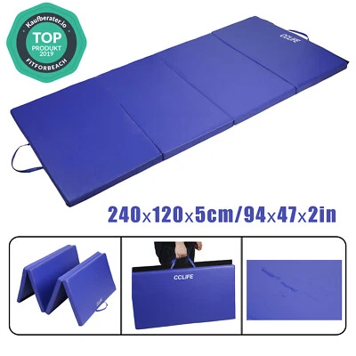 CCLIFE Klappbar Turnmatte Weichbodenmatte Gymnastikmatte Yogamatte Fitnessmatte Tragbar