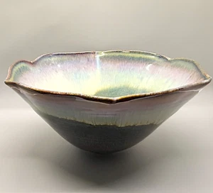 Signed Handcrafted Bill Campbell Studio Art Pottery 10” Glazed Serving Bowl - Picture 1 of 8