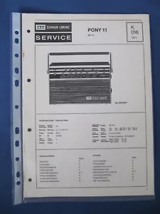 ITT Schaub-Lorenz PONY 11 - Servicemanual - Bild 1 von 1