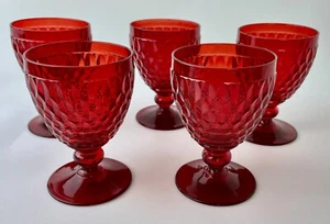 Villeroy & Boch Boston Red Drinking Glasses 5 - Picture 1 of 9