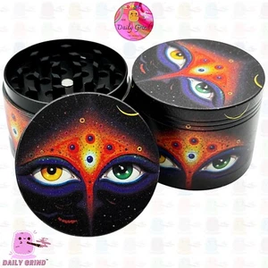 50 mm Heterochromie Augen verschiedene Farben Kunst 4-teilig Metall Tabakmühle Geschenk - Bild 1 von 21