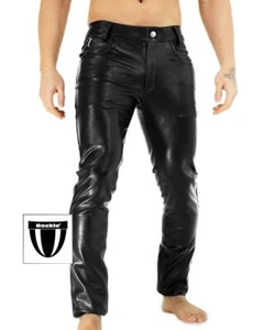 Bockle® Power Tube Lamb Zip Herren Lamm Lederhose pantalon en cuir pour hommes - Picture 1 of 4