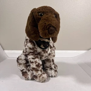 Jaag Puppy Dog Brown White Pointer Plush Stuffed Animal Scheels Bandana - Picture 1 of 9