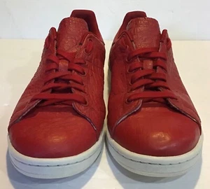 Adidas Stan Smith Hombre Zapatos Rojos Poderosos Talla 8.5 Cocodrilo En relieve - Imagen 1 de 8