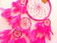 Stunning Dream Catcher 70 cm Length Soft Leather 22 cm Web with Beads/ feathers