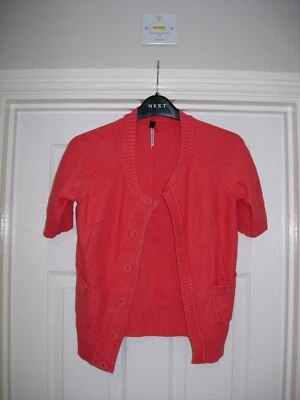 NEXT Ladies Salmon Short Sleeve Cardigan/Jumper - Image 1 of 3