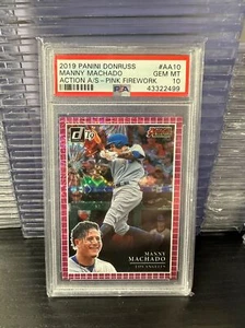 Panini Donruss Action A/S 2019 rosa fuegos artificiales Manny Machado #AA10 GEMA COMO NUEVO PSA 10 - Imagen 1 de 2
