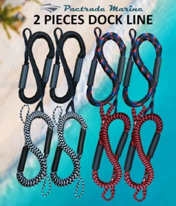 Pactrade Marine Bungee 2 Pieces Dock Line Mooring Rope 3ft EVA Foam Floats - Picture 1 of 27