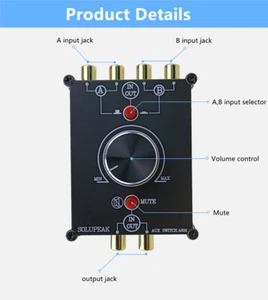 2-Way Stereo RCA Audio Switch Selector Input Signal Switcher Splitter Box Mini - Picture 1 of 7
