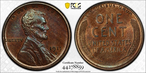1911 S PCGS MS63BN Lincoln Wheat Cent Cover