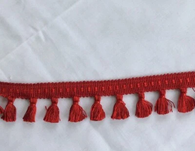 2" Rojo Vibrante Borla Flecos Conso TRIM 5 o 10 yardas Cortinas/Tapicería/Costura Foto 1 de 2