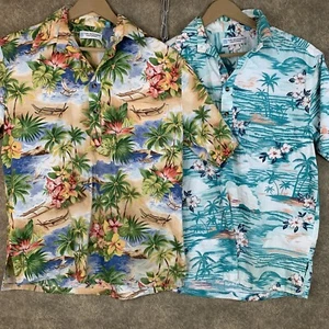 Tori Richard Button Up Shirt Small Uniforms Floral Aloha Hawaii Sunset Bundle 2 - Picture 1 of 4