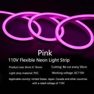 110V Neon LED Strip Light 2835 120LEDs/M Rain-Proof Flexible Tape Lights - Picture 1 of 23
