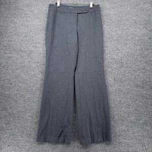 Ann Taylor Dress Pants 6 Gray Mid Rise Bootcut Zip Closure Flat Front Wool Blend - Picture 1 of 12