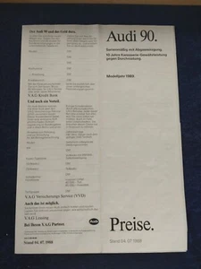 AUDI 90 Preisliste 04.07.1988 - Picture 1 of 1