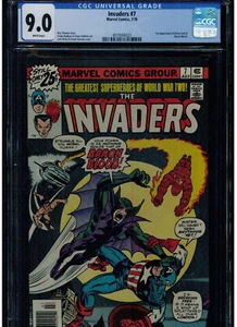 INVADERS #7 CGC 9.0 WHITE PAGES 1976 1ST APPEARANCE OF BARON BLOOD & UNION JACK - Picture 1 of 3