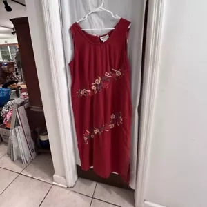 Alix Taylor rust floral embroidered maxi dress size 16 - Picture 1 of 4