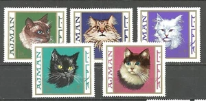 Ajman 1968 Fauna, Cats Mi#314-18 CV€4.6 MNH - Picture 1 of 1