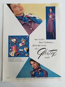 1948 Mujer Glentex Cuello Bufanda Vintage Moda Anuncio Original - Imagen 1 de 1