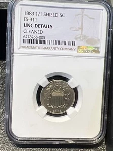 1883 Shield Nickel FS-311 RPD NGC UNC DETAILS - Picture 1 of 4