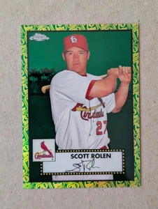 2021 Topps Chrome Platinum Anniversary Scott Rolen #545 Green & Yellow 70th /75 - Picture 1 of 4