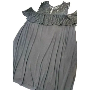 Lane Bryant Dress Plus Size 26 28 Stretch Black Lace Cold Shoulder Rayon 2X 2XL - Picture 1 of 7