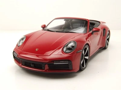 Porsche 911 (992) Turbo S Cabrio 2020 Rosso Modellino Auto 1:18 Minichamps - Immagine 1 di 4