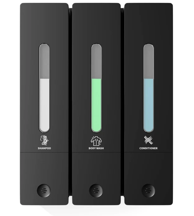 Dispensador de pared 3 compartimentos sin taladro 1200 мл para baño y ducha - Изображение 1 из 4