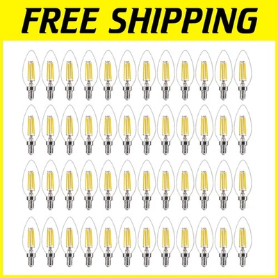 Energy Efficient 48 Pack LED Chandelier Bulbs, E12 Base - Image 1 of 4