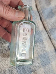 Vintage Ebonole Or E Bonole Clear Glass Bottle - Picture 1 of 8